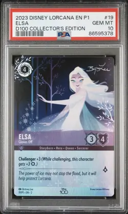 ELSA 2023 DISNEY LORCANA EN PROMO D100 COLLECTOR'S EDITION #19 PSA 10 - Image 1