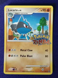 Pokemon Lucario 12/16 Rumble Card - LP - Image 1