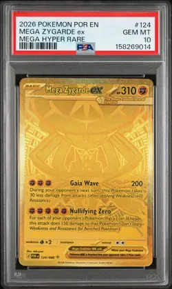 2026 Pokemon Perfect Order MEGA ZYGARDE ex #124 Hyper Rare PSA 10 Gem Mint - Image 1