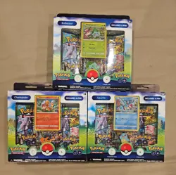 Pokemon TCG: GO Pin Collection Set of 3 Charmander Squirtle Bulbasaur New Sealed - Image 1