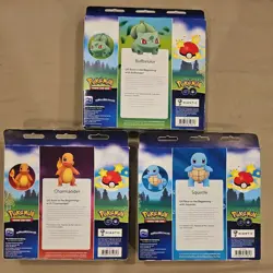 Pokemon TCG: GO Pin Collection Set of 3 Charmander Squirtle Bulbasaur New Sealed - Image 2