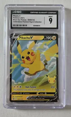 Pikachu V SWSH143 SWSH: Sword & Shield Promo Cards Holo - CGC Graded 9 mint!!! - Image 1