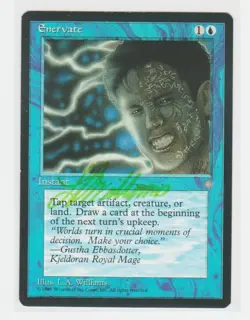 Magic the Gathering ~ Enervate ~ LP ~ Ice Age ~ Signed by Artist - Image 1