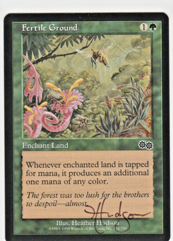 Magic the Gathering ~ Fertile Ground ~ LP ~ Urza's Saga ~ Signed by Artist - Image 1