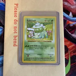 Pokemon TCG Bulbasaur Base Set 44/102 Regular Shadowless WOTC - LP/MP - Image 1