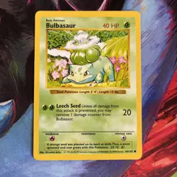 Pokemon TCG Bulbasaur Base Set 44/102 Regular Shadowless WOTC - LP/MP - Image 2