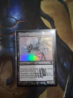 MTG Foil Signed Putrid Imp Graveborn - Image 1