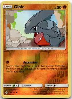 Gible 60/131 Reverse Holo Common Forbidden Light Near Mint - Image 1