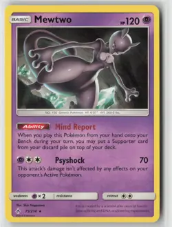 Mewtwo 75/214 Rare Unbroken Bonds Pokemon Moderately Played - Image 1