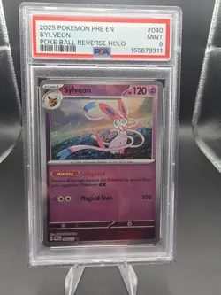 Pokemon TCG Sylveon Masterball Reverse Holo Prismatic Evolutions Graded PSA 9 - Image 1