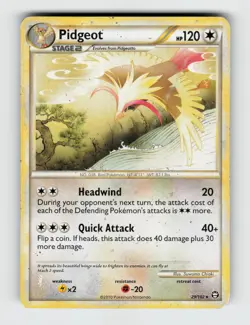 Pidgeot 29/102 Rare HGSS Triumphant Pokemon 2010 Heavily Played - Image 1