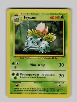 Ivysaur 30/102 Uncommon Base Set Unlimited Pokemon Moderately Played - Image 1