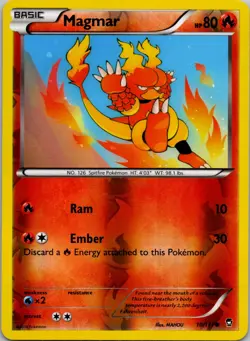 Magmar 10/111 Common Furious Fists Pokemon Reverse Holo Near Mint - Image 1