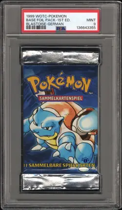 1999 Pokemon Base Set Booster PSA 9 Mint 1.Edition Deutsch Turtok - Image 2