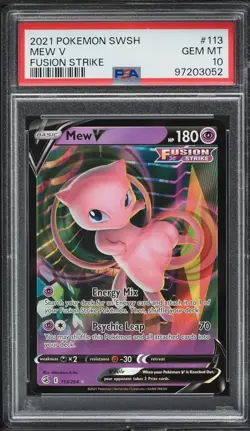 2021 POKEMON SWORD & SHIELD FUSION STRIKE #113 MEW V PSA 10 - Image 1