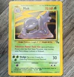Wizards Pokemon TCG Muk Fossil 13/62 Holo Rare English Unlimited 70HP - Image 1