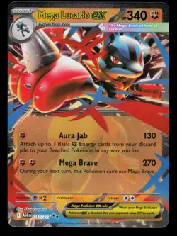 Mega Lucario ex Double Rare Ascended Heroes ASC 113/217 Pokemon NM 2026 - Image 1