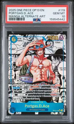 2025 ONE PIECE OP13-CARRYING ON HIS WILL #119 PORTGAS D. ACE PSA 10 - Image 1