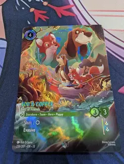 Enchanted Tod & Copper Best of Friends NM Disney Lorcana Attack Vine Emerald - Image 1