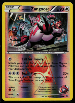 Team Magma's Zangoose Reverse Holo Common Double Crisis 22/34 NM E4137 - Image 1