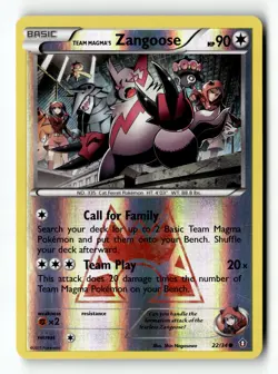 Pokemon Card Team Magma's Zangoose Reverse Holo LP Double Crisis 22/34 - Image 1