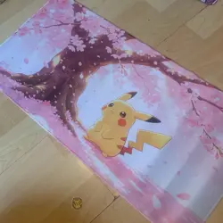 Cherry Blossom Pikachu Rubber Playmat Play Mat Cute Pokemon Card Gaming Tcg - Image 1