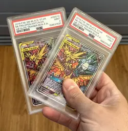 Pokemon TCG Hidden Fates Moltres, Zapdos, Articuno GX SM210 Promo Card PSA 9 - Image 1