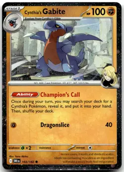 Cynthia's Gabite (Cosmos Holo) 103/182 Common Miscellaneous Cards & Products NM - Image 1