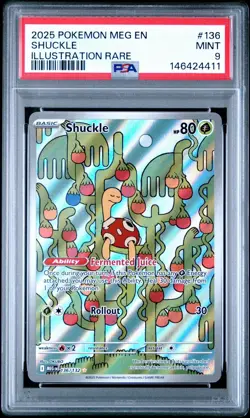 2025 POKEMON MEG EN-MEGA EVOLUTION ILLUSTRATION RARE #136 SHUCKLE PSA 9 - Image 1