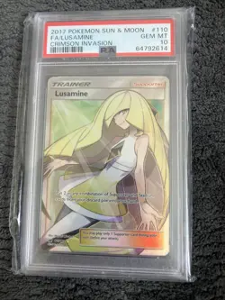 Pokemon 2017 Lusamine 110/111 Full Art Crimson Invasion GEM MINT PSA 10 - Image 1