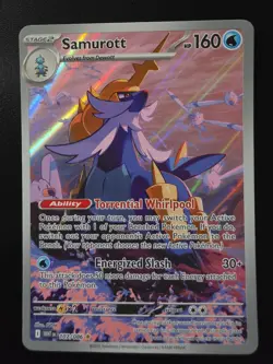 Samurott 107/086 Illustration Rare IR White Flare Pokemon SV9 Near Mint - Image 1
