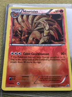 Pokemon - Ninetales - B&W Legendary Treasures - Reverse Holo Rare - 21/113 - LP - Image 2