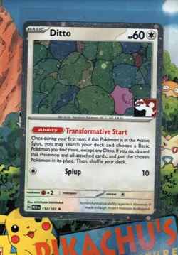 Pokemon TCG Ditto 132/165 Play! Pokemon Prize Pack Cosmo Holo 151 NM/M - Image 1