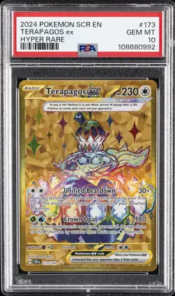 2024 POKEMON SCR EN-STELLAR CROWN HYPER RARE #173 TERAPAGOS EX PSA 10 - Image 1