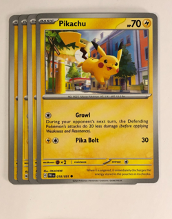 Pokemon TCG Paldean Fates 4x Playset Pikachu 018/091 NM - Image 1