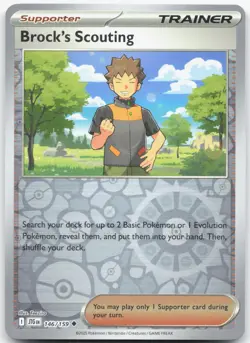 BROCK'S SCOUTING 146/159 Journey Together Pokemon Reverse Holo Uncommon NM - Image 1