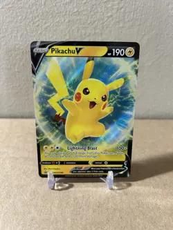 Pokemon SWSH: Sword & Shield Promo Cards Pikachu V SWSH198 Holo Promo NM - Image 1