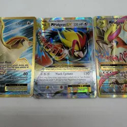 Pokemon TCG Pidgeot 3-Card Lot Mega EX Full Art Holo 65/108 104/108 105/108 LP - Image 3