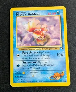Pokemon Misty’s Goldeen Gym Heroes Vintage Card #85/132 Wotc MP - Image 1