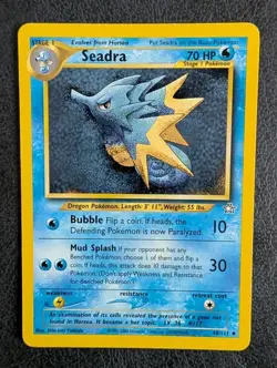 Unlimited Pokemon SEADRA Card NEO GENESIS Set 48/111 UNCOMMON MP - Image 1