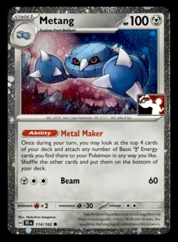 Metang 114/162 Common Prize Pack Series Cards Pokemon Holo Near Mint - Image 1