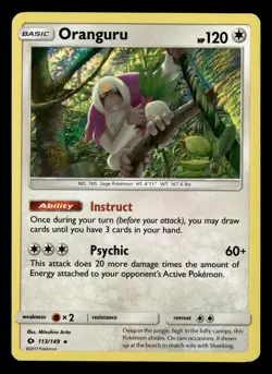 Oranguru 113/149 Holo Rare SM Base Set Pokemon Card - Image 2