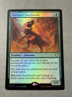 Wayward Swordtooth, Foil, Commander Masters, Magic the Gathering MTG NM - Image 1