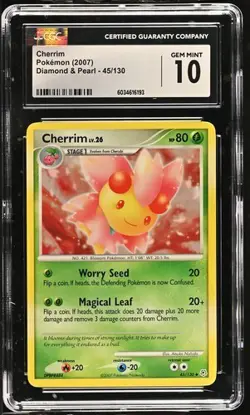 Pokemon Cherrim 45/130 Diamond & Pearl 2007 Holo CGC GEM MINT 10 - Image 1