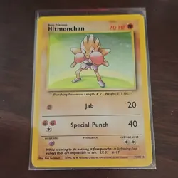 Pokemon TCG Hitmonchan 7/102 Unlimited Holo Rare Base Set MP - Image 4