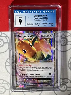 CGC 9 2016 Pokemon TCG Evolutions #72/108 Dragonite EX SUBGRADES PSA 7015 - Image 1