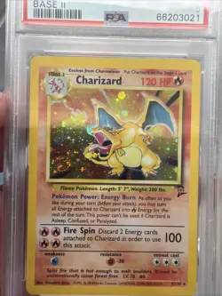 2000 POKEMON GAME CHARIZARD-HOLO BASE II PSA #4 EX PSA 5 HUGE SWIRL 💎🔥 - Image 2
