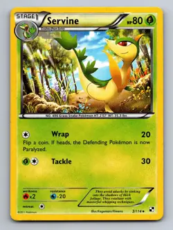 Servine 3/114 Uncommon Black & White Pokemon - Image 1