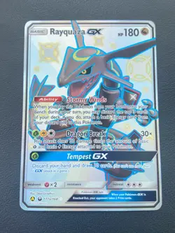 Pokemon Rayquaza GX Secret Rare Full Art Holo Hidden Fates 177A/168EN (2019) - Image 1