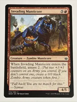 MTG War of the Spark Invading Manticore 134/264 NM - Image 1